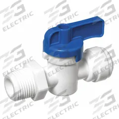 USA INDUSTRIALS Manual Two-Way Ball Valve: 3/8 in, Acetal, Straight, 115 psi Max. Pressure (CWP) (MPN ZUSA-VLV-80). Key specifications — Brand: USA INDUSTRIALS; Handle: Wedge.