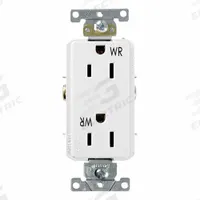 LEVITON Decora Plus Duplex Receptacle Outlet: Duplex, 5-15, White, 125V AC, 15 A, 2 Pole / 3 Wire (MPN WTD15-W)