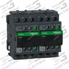 SCHNEIDER IEC Magnetic Contactor: Reversing, 3 Poles, 3NO Contacts, 32 A, 120V AC/240V AC Coil (MPN LC2D32KUE). Key specifications — Brand: SCHNEIDER; Integrated Surge Suppression: No.