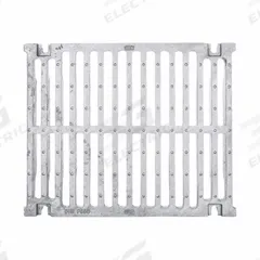 ZURN Grate: E, Rectangular, Slotted, 16 1/4 in Overall Wd, 20 in Overall Lg, 3 1/8 in Overall Ht (MPN P874-12-GDF). Key specifications — Color: Gray; Brand: ZURN; Finish: Galvanized; Grate Surface Type: Slotted.