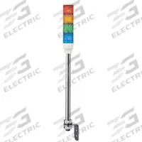 SCHNEIDER Tower Light Assembly: 4 Tier, Blue/Green/Orange/Red, No Sounder Tier, 40 mm Overall Dia (MPN XVC4B4). Key specifications — Manufacturer Part Number: XVC4B4; Brand: SCHNEIDER; Operating Voltage: 24V; Light Tier Color: Orange.