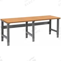 TENNSCO Workbench: Adj Ht, Tempered Hardwood, 96 in x 36 in, 2,400 lb Overall Load Capacity, Gray (MPN WBA-1-3696C). Key specifications — Brand: TENNSCO.