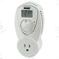 DAYTON Portable Heating Thermostat: Portable Heating Equipment (MPN 15F626). Key specifications — Brand: DAYTON; Switch Type/Action: SPST, Open on Rise; Display Type: Digital; Enclosure Rating/Material: Not Rated, PVC; Sensor Type: Thermistor; Programming Capability: Not Programmable; Temperature Control Range: 5° to 35°C; Temperature Differential: 1°F.