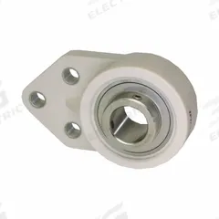 IPTCI BEARINGS 3 Bolt Flange Bearing: Radial Ball, 1 1/4 in Bore, PBT Plastic, Set Screws, 83 in Lg (MPN SUCTFB206-30IP69K). Key specifications — Bore Type: Cylindrical; Brand: IPTCI BEARINGS; Housing Material: PBT Plastic; Lubricant Material: H-1 Grease; Mounting Bolt Size: 5/16 in; Split Housing: Not Split; System of Measurement: Inch.