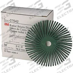 SCOTCH-BRITE Radial Bristle Disc: Type A, 3 in Dia, Ceramic, 50 Grit, 40 PK (MPN 61500139367). Key specifications — Brand: SCOTCH-BRITE; Connection Type: TR Quick-Change.