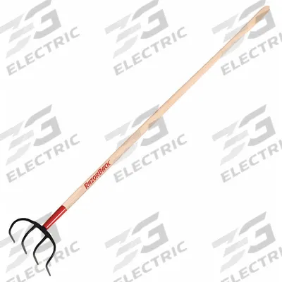 RAZOR-BACK Manure/Refuse Hook: Steel Head, Straight Handle Type, Wood Handle - Agricultural & Garden Forks & Hooks