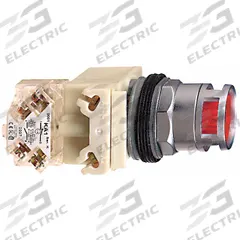 SCHNEIDER Illuminated Push Button: Illuminated, Flush Profile, Metallic, 30 mm, SPDT (MPN 9001K3L35LGGH13). Key specifications — Brand: SCHNEIDER; Action: Momentary; Series: 9001K; Push Button Material Type: Metallic.