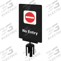 TENSABARRIER Acrylic Sign: Black, No Entry Message, 11 in Overall Lg, 7 in Overall Wd (MPN S14-P-33-7X11-V-HDSB-1701-33). Key specifications — Brand: TENSABARRIER; Color: Black; Includes: Mounting Adapter; Message: No Entry; For Use With: Tensabarrier Posts; Material: Acrylic.