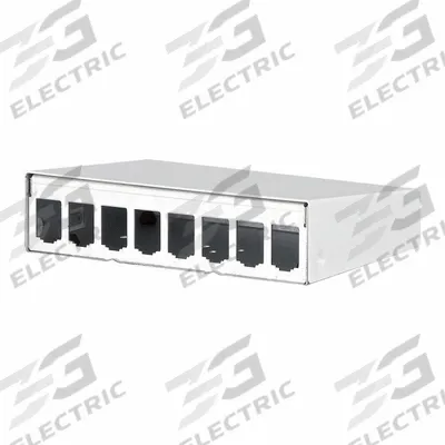 METZ CONNECT RJ45 Housing: Surface, Steel, RJ45, 8 Ports - Voice & Data Housings, Panels & Connector Components