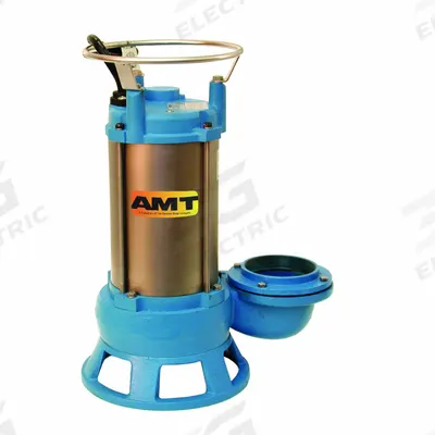 AMT PUMPS Submersible Pump: Vertical, Three Phase, 3 hp, 230V AC, 210 gpm @ 10' of Head - Shredder Pumps