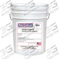 PETROCHEM Compressor Oil: 5 gal, Pail, 20 SAE Grade, 68 ISO Viscosity Grade, 99 Viscosity Index (MPN PETRO-COMP 68-005). Key specifications — attr59744: 99; attr59746: 68; attr59736: No; attr59735: Pail; attr59738: Petro-Comp; attr59749: 20.