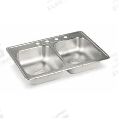 ELKAY Bowl Drop-In Sink: 33 in Overall Lg, 22 in Overall Wd, 7 3/4 in Bowl Dp, 13 1/2 in Bowl Lg (MPN LR33224). Key specifications — Brand: ELKAY; Color Family: Silver/Gray.