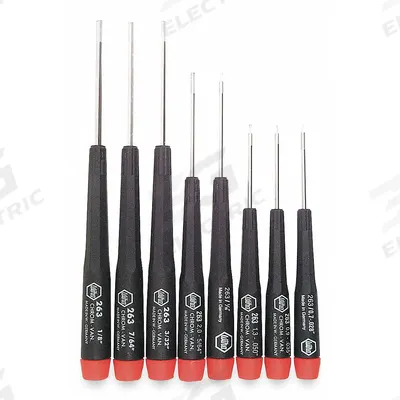 WIHA Precision Screwdriver Set: 1-10 Pieces, 8 Pieces, Hex Tip, Ergonomic Grip - Precision Screwdriver Sets