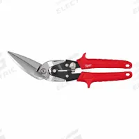 MILWAUKEE Aviation Snip: Straight, 11 in Overall Lg, 3 in Cutting Lg, Steel, TPR, TPR (MPN 48-22-4568). Key specifications — attr308531: TPR; attr308530: Steel; attr308532: TPR; attr308533: No; attr308535: Metal; attr308546: Straight; attr324897: MILWAUKEE.