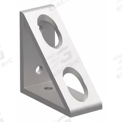 Inside Corner Bracket: Tall Gusseted Inside-Corner Bracket, 40 Series, 80 mm x 36 mm x 80 mm, Silver (MPN 40-4336). Key specifications — Material: Aluminum; Brand: 80/20; Finish: Anodized.