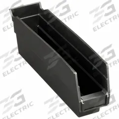 QUANTUM STORAGE SYSTEMS Shelf Bin: 11 5/8 in Overall Lg, 2 3/4 in x 4 in, Black, Nesting Capable (MPN QSB100BR). Key specifications — Brand: QUANTUM STORAGE SYSTEMS; % Recycled Content: 100%; Manufacturer Part Number: QSB100BR; Includes Dividers: Dividers Not Included; Electrostatic Discharge: Not Electrostatic Discharge Conductive.