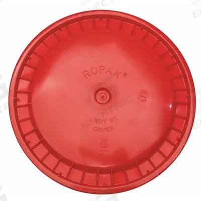 APPROVED VENDOR Pail Lid: Snap-On, 12 1/4 in Overall Dia, Red, Plastic - Snap-On Lids