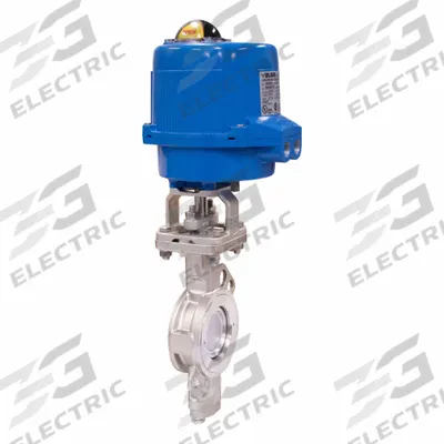 BONOMI Electrically Actuated Butterfly Valve: Stainless Steel, 24V AC/DC, 8 in Pipe Size - Stainless Steel High-Performance Electric Butterfly Valves