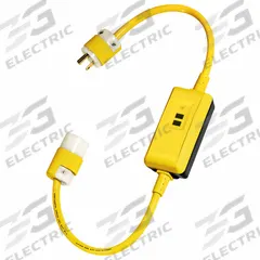 HUBBELL WIRING DEVICE-KELLEMS GFCI: Manual Reset, 3 ft Lg, 12/3, 5-20P Plug, 20 A Current, 120V AC (MPN GFPST3C20M). Key specifications — NEMA Plug Configuration: 5-20P; NEMA Receptacle Configuration: 5-20R; Brand: HUBBELL WIRING DEVICE-KELLEMS; Voltage: 120V AC.