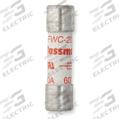 Semiconductor Fuse: FWC Series, Fast-Acting, 20 A, 600 V AC, 700 V DC DC Volt Rating, Non-Indicating (MPN FWC-20A10F). Key specifications — Series: FWC; Brand: BUSSMANN; Voltage Type: AC/DC.