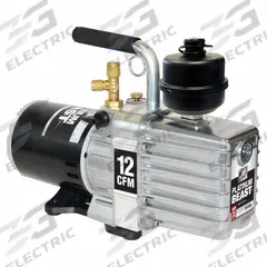JB INDUSTRIES Vacuum Pump: 12 cfm, 15 micron Ultimate Vacuum, 120V AC, A2L Compatible, Male, Flare (MPN DV-340N). Key specifications — Plug Configuration: 5-15P; Brand: JB INDUSTRIES; Number of Stages: Two-Stage; Product Type: Vacuum Pump.