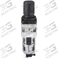 GROZ Filter-Regulator: Intermediate Duty Series, 1/4 in NPT, 63 cfm, 40 micron, 7 psi to 145 psi (MPN FRC149134-S). Key specifications — attr109419: GROZ; attr109429: Aluminum; attr109463: No; attr109467: Nitrile; attr109468: Intermediate Duty.