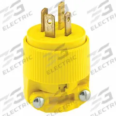 LEVITON Straight Blade Plug: 18-20P, 120/208V AC, 20 A, 4 Pole, 4 Blade, Yellow (MPN 7251-C)