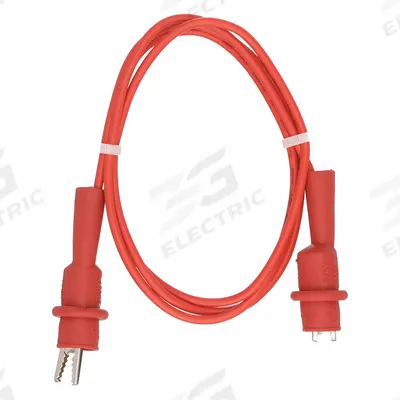 APPROVED VENDOR Test Leads: Red Electrical Current Color, Alligator Clip, 3 3/8 ft Lg - Modular Test Leads