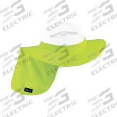 CHILL-ITS BY ERGODYNE Visor with Neck Shade: Yellow, Polyester, Over-the-Hat with Wide Brim (MPN 6660). Key specifications — Head Protection Color: Yellow; Material: Polyester; Sun Shade Mounting: Over-the-Hat with Wide Brim; For Use With: Front Brim Hard Hats; Brand: CHILL-ITS BY ERGODYNE.