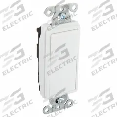HUBBELL Wall Switch: Rocker Switch, 3-Way, Maintained, White, 120/277V AC, 15 A (MPN DS315W). Key specifications — Illuminated: No; Voltage Rating: 120/277V AC.