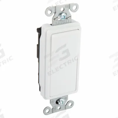 HUBBELL Wall Switch: Rocker Switch, 3-Way, Maintained, White, 120/277V AC - Rocker Wall Switches