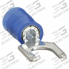 PANDUIT Fork Terminals: Blue, Nylon, #10 Stud Size, 18 AWG – 14 AWG Wire Range, Std Fork, 600 V (MPN PN14-10F-C). Key specifications — Barrel Style: Insulation Grip; Manufacturer Part Number: PN14-10F-C; Brand: PANDUIT; Series: CT.