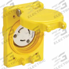 HUBBELL Locking Receptacle: Non-NEMA, Yellow, 120/208V AC, 30 A Current Rating, 3 Poles, 3 Wires (MPN HBL69W08). Key specifications — Brand: HUBBELL.
