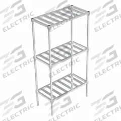 NEW AGE INDUSTRIAL Standard Shelving: 68 1/4 in x 18 in x 36 in, T-Bar Shelf, Mill Finish (MPN C31836TT6). Key specifications — Color: Silvery White/Gray; Brand: NEW AGE INDUSTRIAL.
