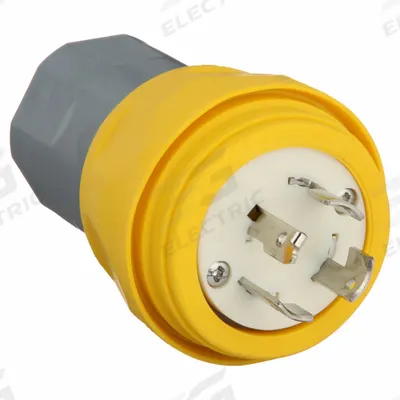 HUBBELL Locking Plug: Non-NEMA, Yellow, 120/208V AC, 20 A, 4 Pole - Watertight Plugs