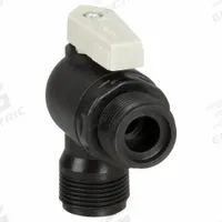 PARKER Manual Two-Way Ball Valve: 3/8 in, Polypropylene, Angle, Sweat x Sweat, Full Port Ball Port (MPN FTPPB6VEU6). Key specifications — Brand: PARKER; Handle: Lever.