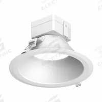 PRESCOLITE Downlight: 8 in Dia, 3,000 lm_4,000 lm_4,600 lm, 2700K/3000K/3500K/4000K/5000K, 20 W (MPN LBRST-8RD-M-LSHL-CS9-WH-EMR). Key specifications — attr1262090: White; attr1262072: 85W CFL/ 300W INC; attr1262081: Yes; attr1262085: 5000K; attr1262092: PRESCOLITE; attr1262050: 120 to 277V AC.