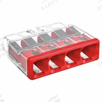 WAGO Push-In Wire Connector: 2773 Series, 4 Port, 20 AWG – 12 AWG Solid Wire Size Range, 32 A, 600 V (MPN 2773-404/VE00-0500). Key specifications — Series: 2773; Manufacturer Part Number: 2773-404/VE00-0500; Brand: WAGO.