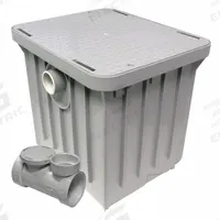 ENDURA Grease Interceptor: 20 lb Capacity, 10 gpm Flow Rate, 14 1/2 in Overall Wd, Gasket, Gasket (MPN 3910A02). Key specifications — Material: Plastic; Includes: Flow Control; Brand: ENDURA.