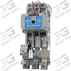 EATON NEMA Magnetic Motor Starter: Non-Reversing, 3 Poles, NEMA Size 5, 270 A, 120V AC Coil (MPN AN19SN0A5G300). Key specifications — Brand: EATON; Auxiliary Contact Form: 1NO; Coil Voltage: 110/120V AC; Phase: Three; Operator: None; Operator Controls: None; Auxiliary Contacts Included: 1NO; Signaling Features: Pilot Light.