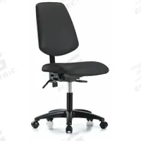 Cleanroom Chair: Vinyl, Armless, Ht Range 19 in to 24 in, 18 1/2 in Seat Wd, 17 in Seat Dp, Black (MPN GRVDHCH-MB-RG-RC-8540). Key specifications — Foot Support: No; Back Tilt Backward: 12°; Base Material: Nylon; Brand: APPROVED VENDOR; Product Type: Cleanroom Chair; ESD-Safe: Not ESD Safe; Seat Tilt Forward: 8°.