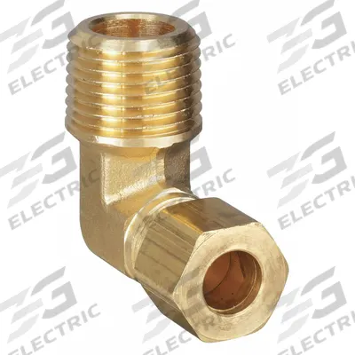 PARKER Compression Fitting Elbow: 1/2 in OD x 1/4 in Pipe Fitting Size, Compression x MNPT - Standard Sleeve Brass Compression Fittings