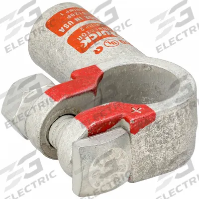 FUSION Battery Terminal: Right Elbow, Crimp, 2/0 ga, Orange Color, Positive - Right Elbow Alignment