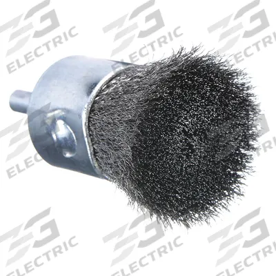 WEILER End Brush: Crimped Stainless Steel, 1 in Dia, 0.01 in Fill Dia - Light-Cleaning Brushes for Stainless Steel