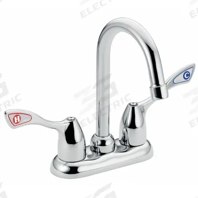 MOEN Gooseneck Bar Faucet: M-Bition, Centerset, Deck, Cast Metal, 1.2 gpm Flow Rate - Centerset Bar Sink Faucets
