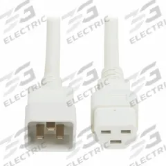 EATON Power Cord: 3 ft Lg, 3/12, Non-NEMA Plug, C14 Plug, Non-NEMA Receptacle, C21 Receptacle, SJT (MPN P035-003-AWH). Key specifications — Brand: EATON; Jacket Material: PVC.