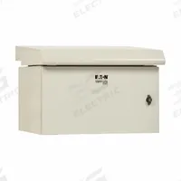 EATON TRIPP LITE Server Enclosure with Fan: 6 Rack Units, NEMA 3R, 120V AC, Gray Powder-Coated (MPN SRN3RG6UDP). Key specifications — Brand: EATON TRIPP LITE; Includes: (24) M6 Washers; Material: Steel; Fan Input Voltage: 120V AC; Fan Style: (8) 150 mm Fans; PBT Blades; Aluminum Frame; 190/210 CFM.
