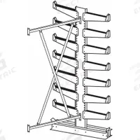 JARKE Cantilever Rack: Add-On, Medium-Duty, 38 3/4 in x 34 in x 84 in, Straight Arm, 2 Usable Sides (MPN QT501D36A). Key specifications — Arm Style: Straight; Brand: JARKE.