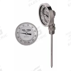TEL-TRU Dial Thermometer: 150°F to 750°F, +/- 1% Accuracy, 15 in Stem Lg, Fahrenheit (MPN BC550R-1565). Key specifications — Temperature Units: Fahrenheit; Accuracy: +/- 1%; Brand: TEL-TRU.