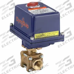 DYNAQUIP CONTROLS Electrically Actuated Two-Way Ball Valve: 3/4 in Nominal Valve Size, Bronze (MPN EVA64AME22). Key specifications — Actuator Features: Position Indicator; Brand: DYNAQUIP CONTROLS; Included Mounting: ISO 5211 Actuator Mounting Pad.